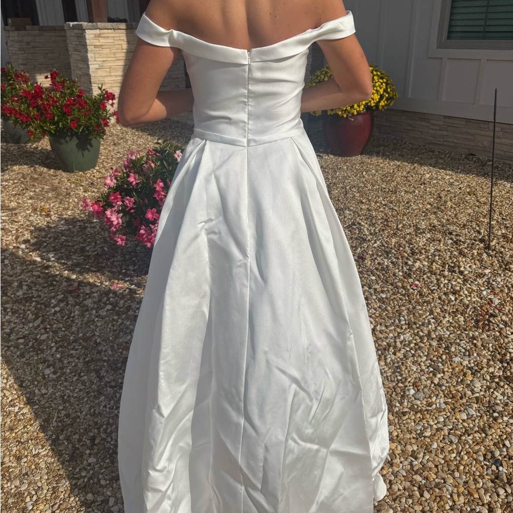 Alyce Paris Off-Shoulder White Gown - Picture 3 of 7